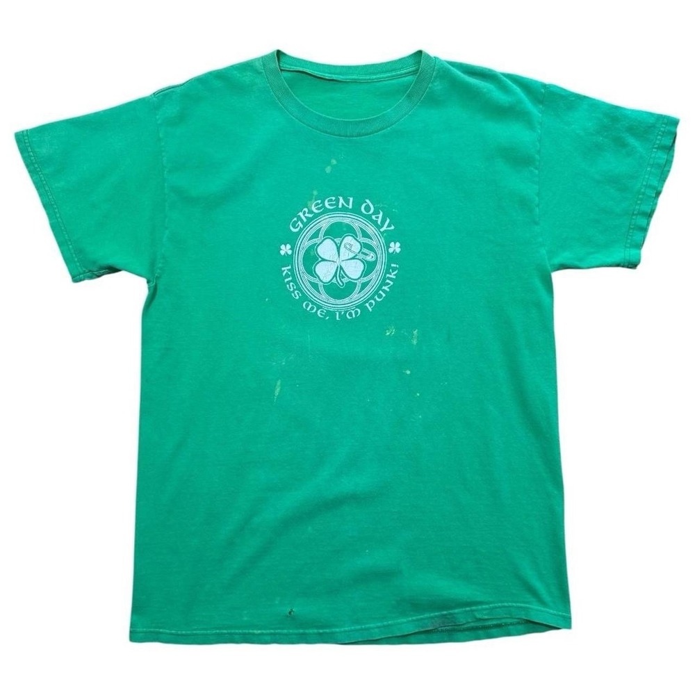 Vintage 90s Y2K Green Day Kiss Me I'm Punk Irish Band Punk Concert Merch T-shirt